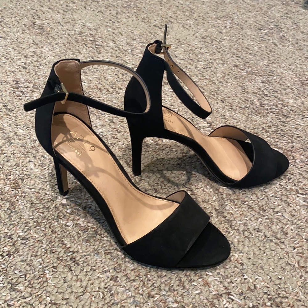 Black Peep Toe Stilettos